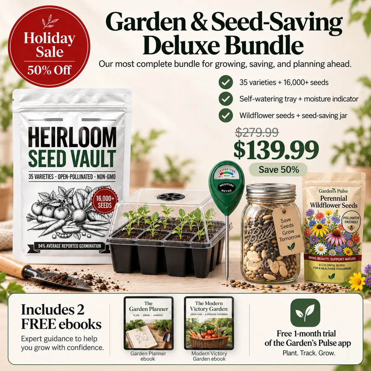 Garden's Pulse Gardening & Seed-Saving Deluxe Bundle