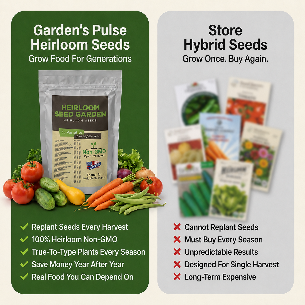 Garden's Pulse Heirloom Seed Vault Kit (35 Pack)