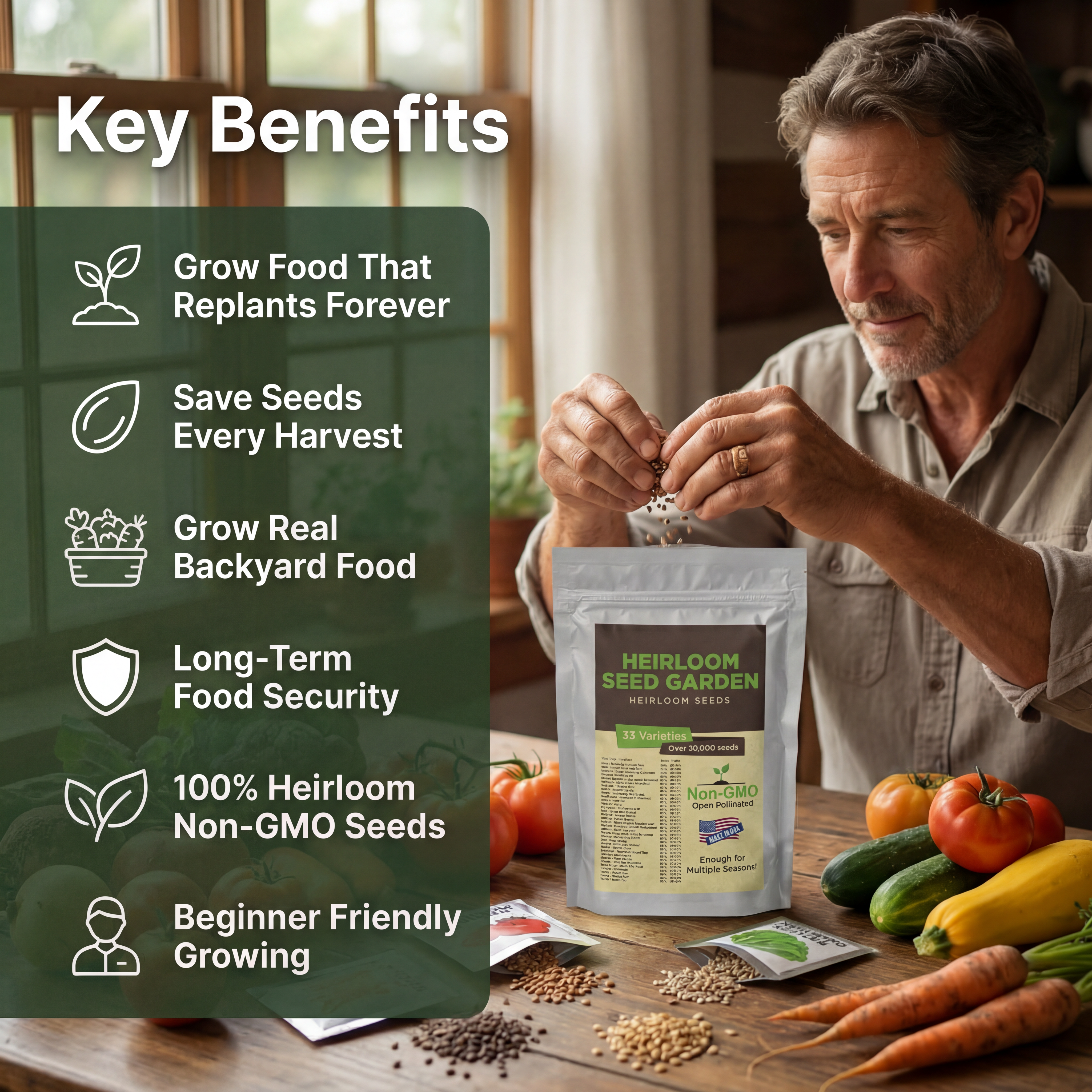 Garden's Pulse Heirloom Seed Vault Kit (35 Pack)