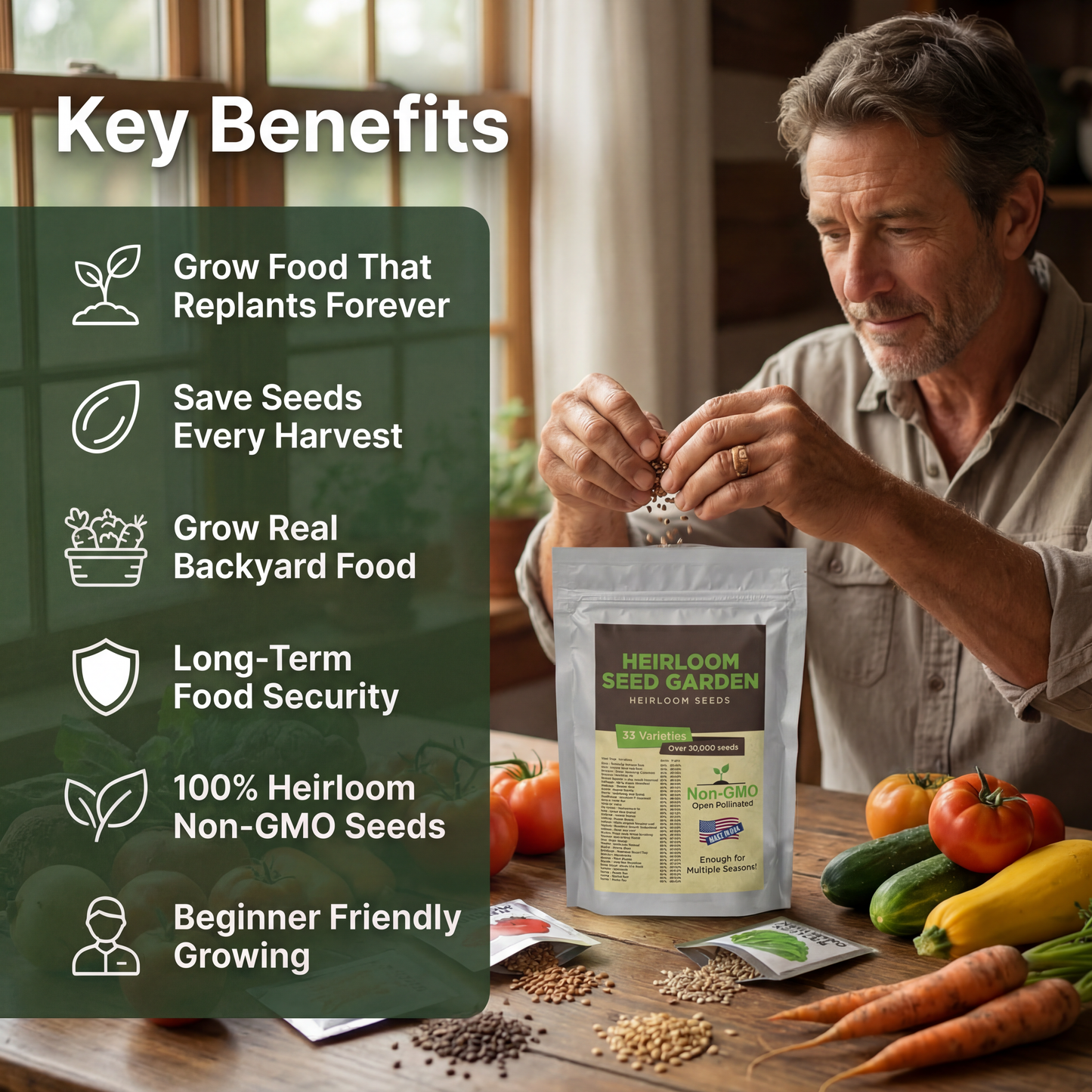 Garden's Pulse Heirloom Seed Vault Kit (35 Varieties)