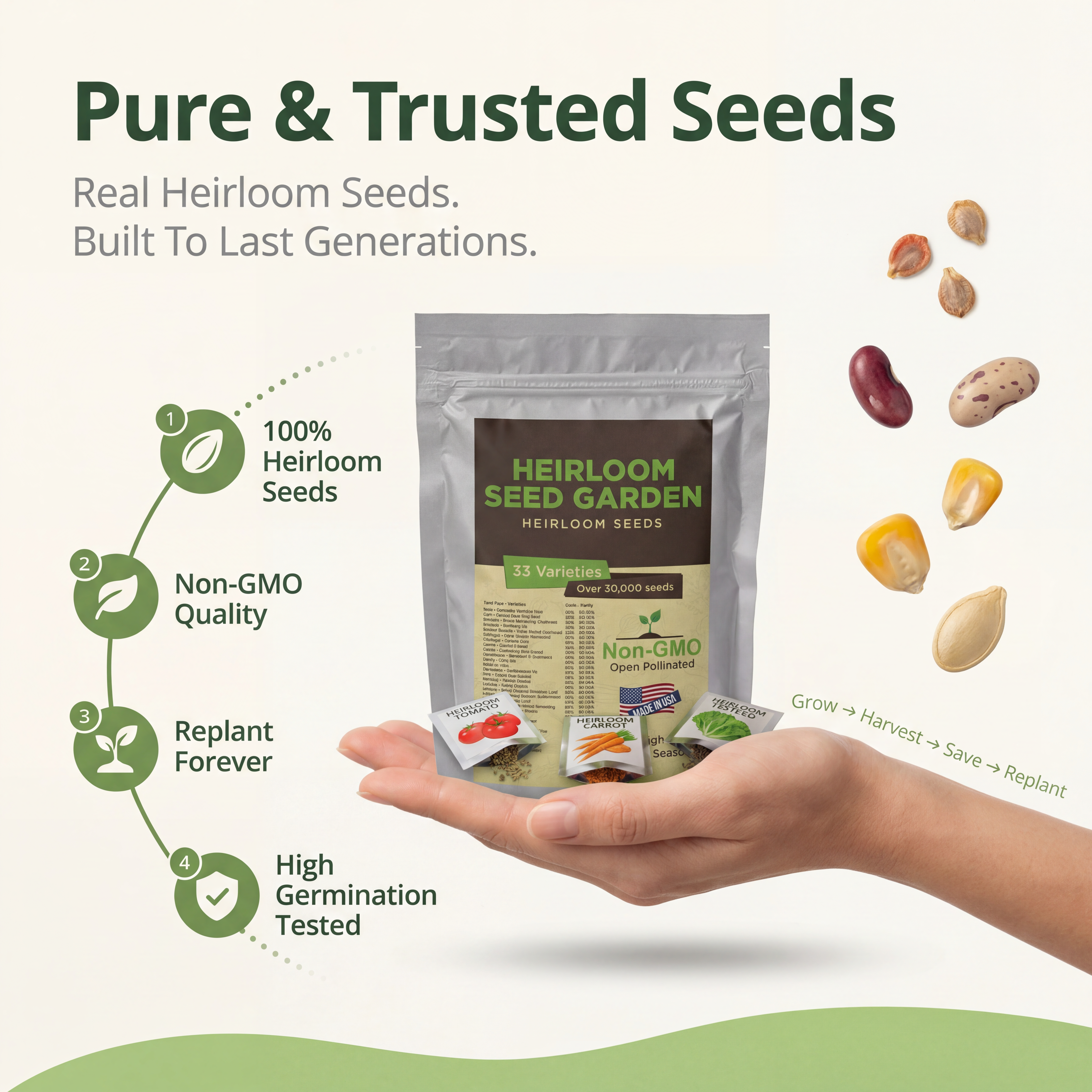 Garden's Pulse Heirloom Seed Vault Kit (35 Pack)