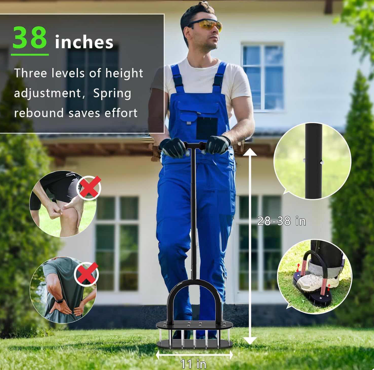 Garden's Pulse Lawn Aerator 2-in-1 Tool